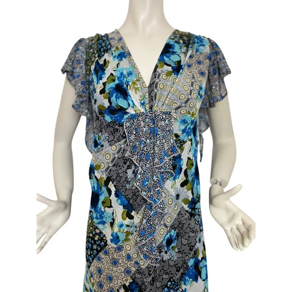 Vintage J.B.S Women's Fairy Midi Dress Size 20 Plus Size Flutter Sleeve Whimsy - Picture 2 of 16